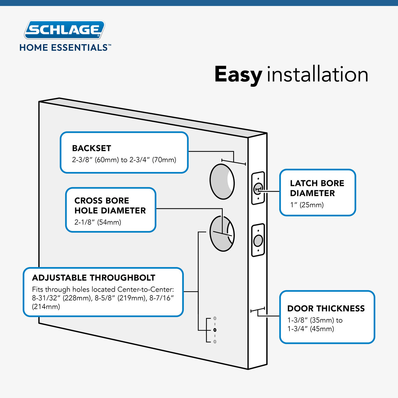 Schlage Home Essentials Nobleton Single Cylinder Handleset and Marwood Knob