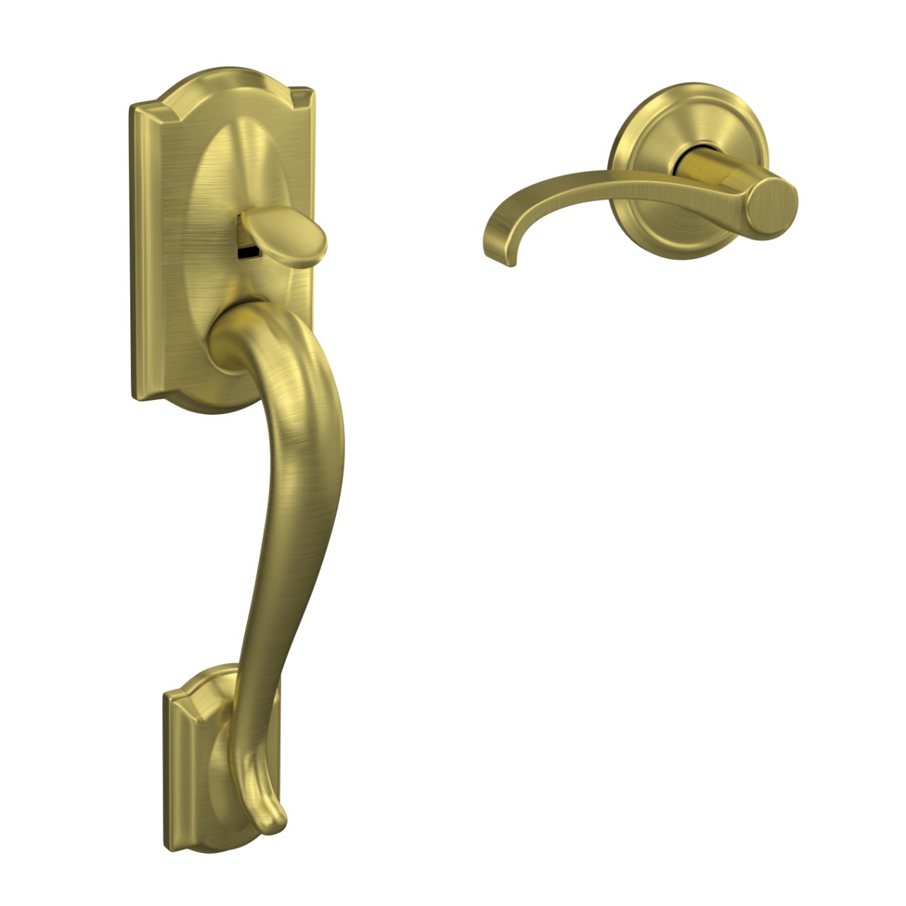 Custom Front Entry Handle and Whitney Lever with Alden Trim