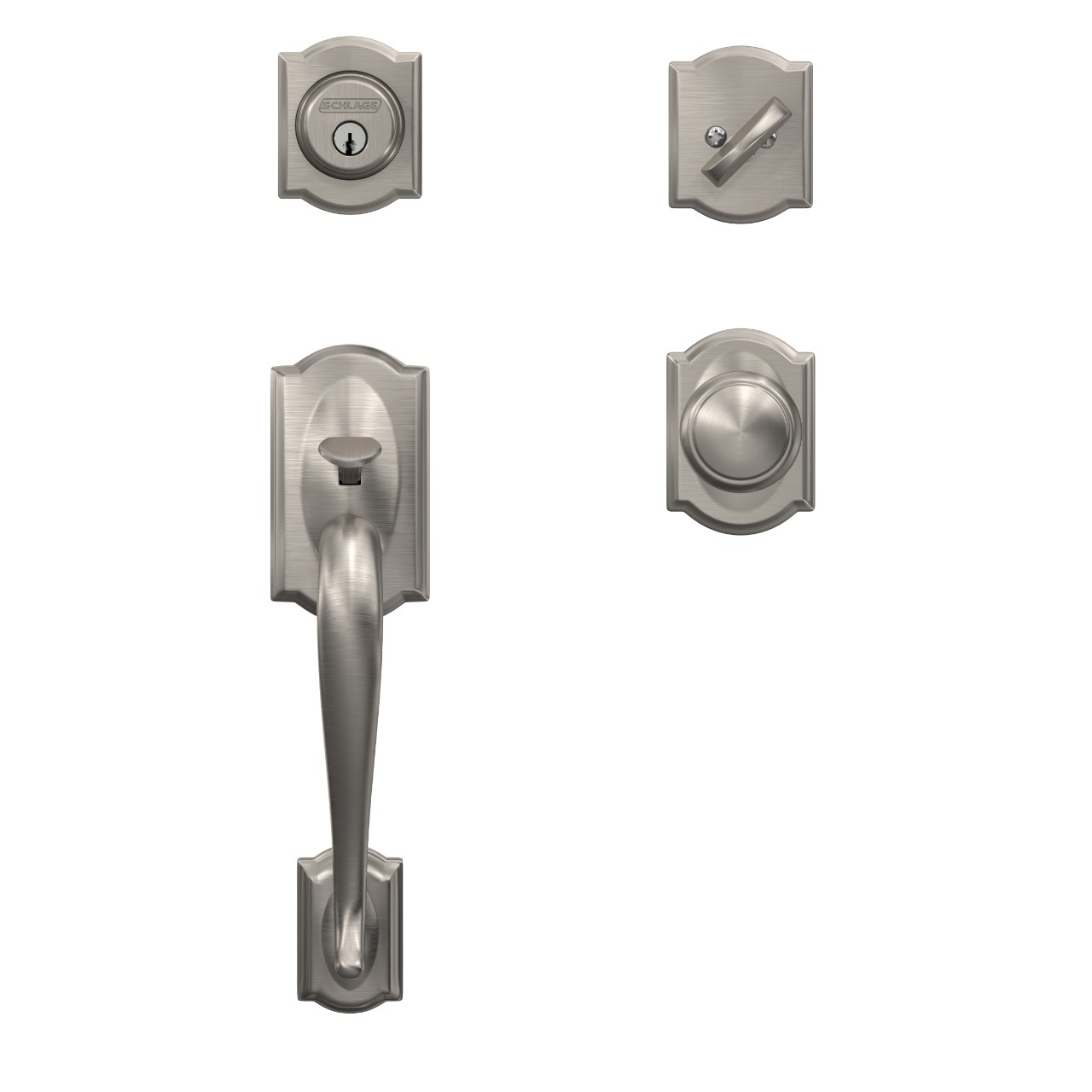 Custom Single Cylinder Handleset and Andover Knob with Camelot Trim