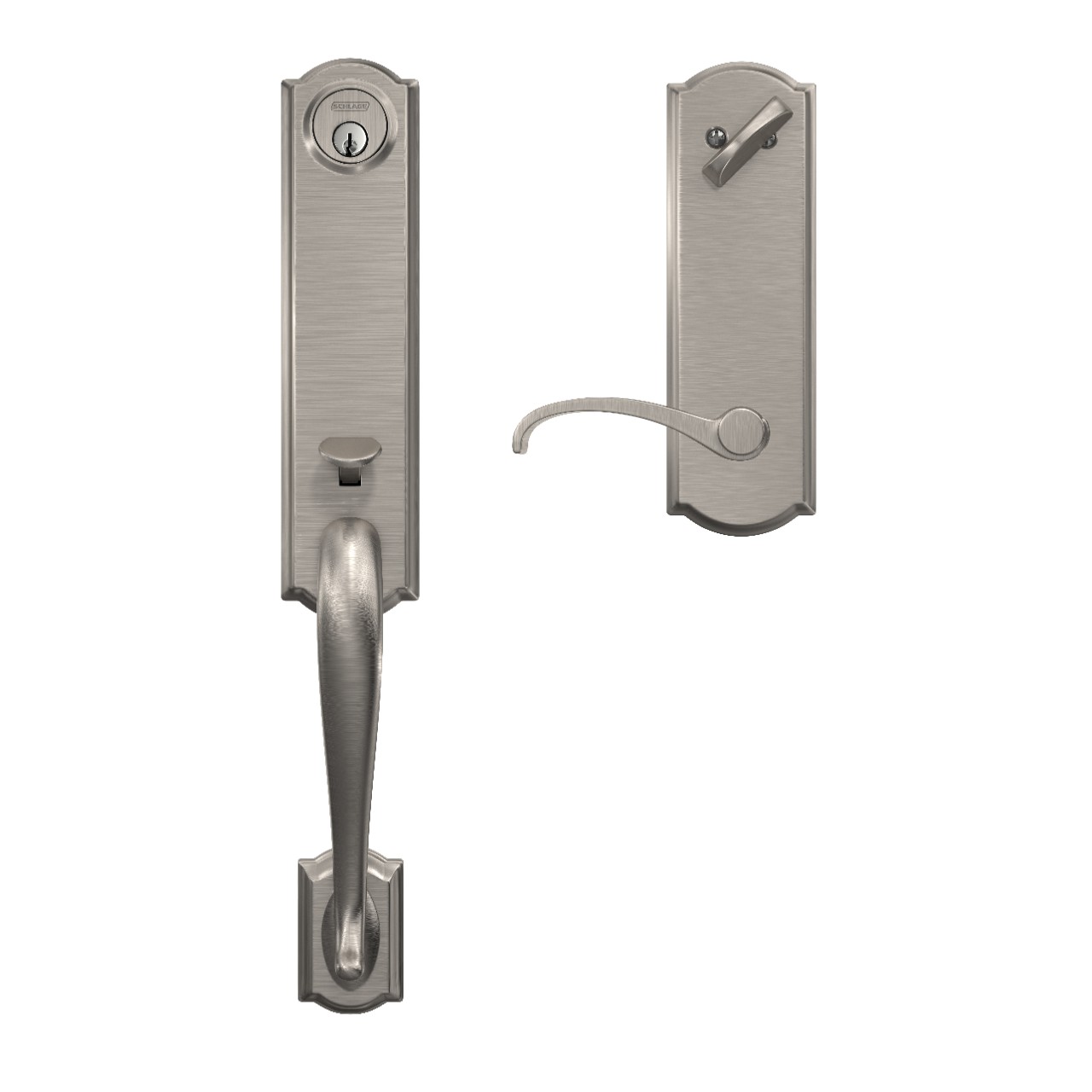Custom 3/4 Trim Single Cylinder Handleset and Whitney Lever with Camelot Trim