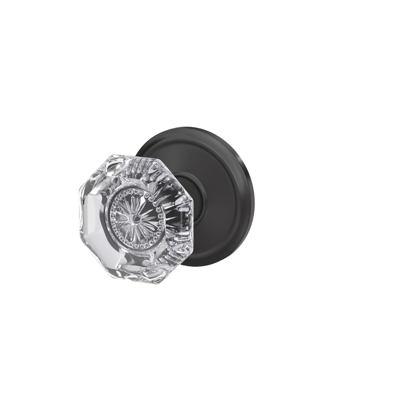 Custom Alexandria Glass Knob Combined Interior Hall-Closet and Bed-Bath Lock