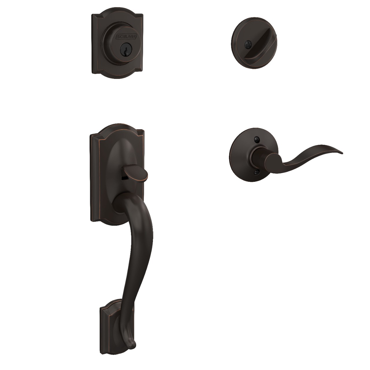 Single Cylinder Handleset and Accent Lever
