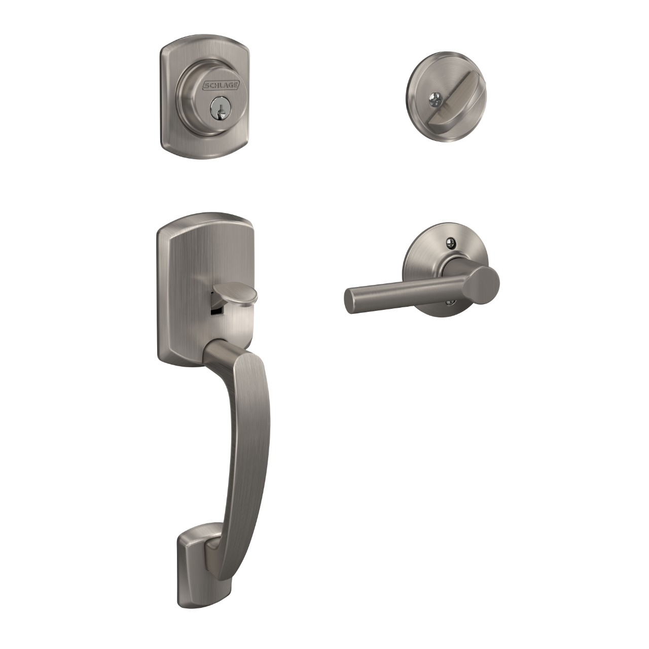 Single Cylinder Handleset and Broadway Lever
