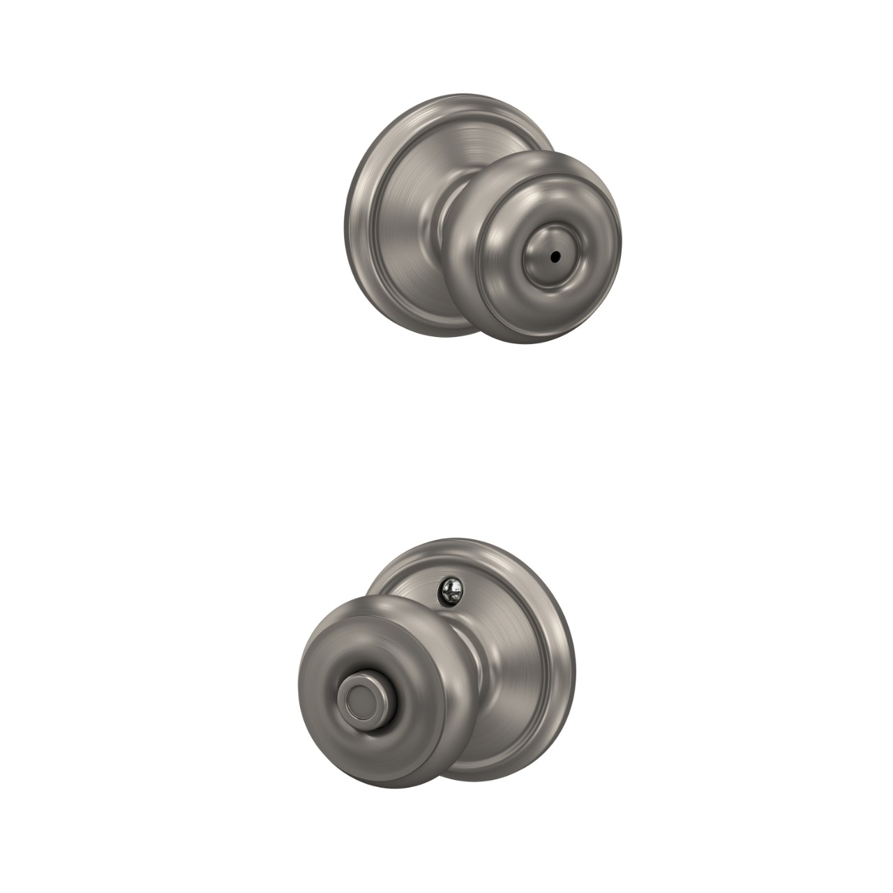 Serrure avec bouton Georgian pour chambre de bain et chambre à coucher