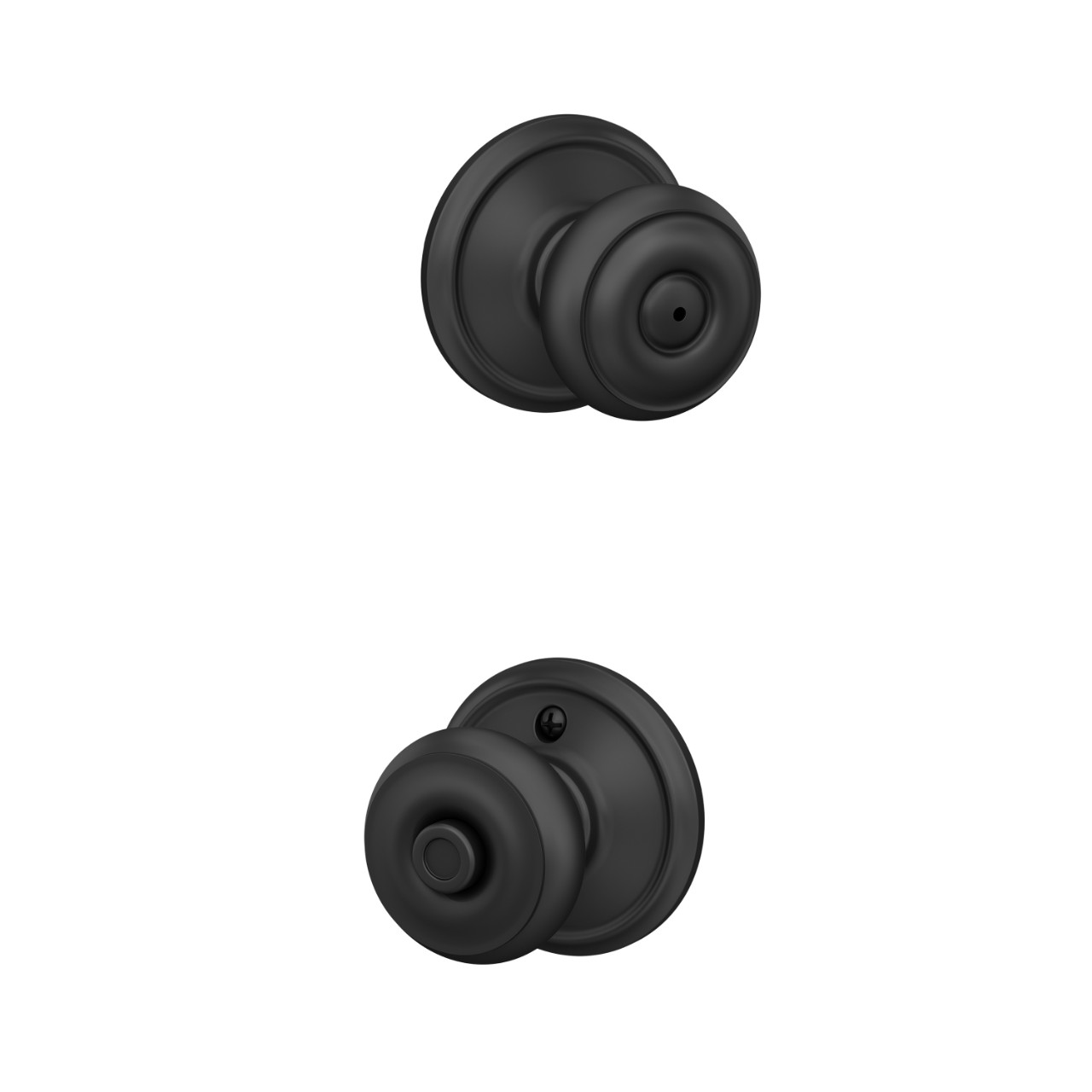 Serrure avec bouton Georgian pour chambre de bain et chambre à coucher