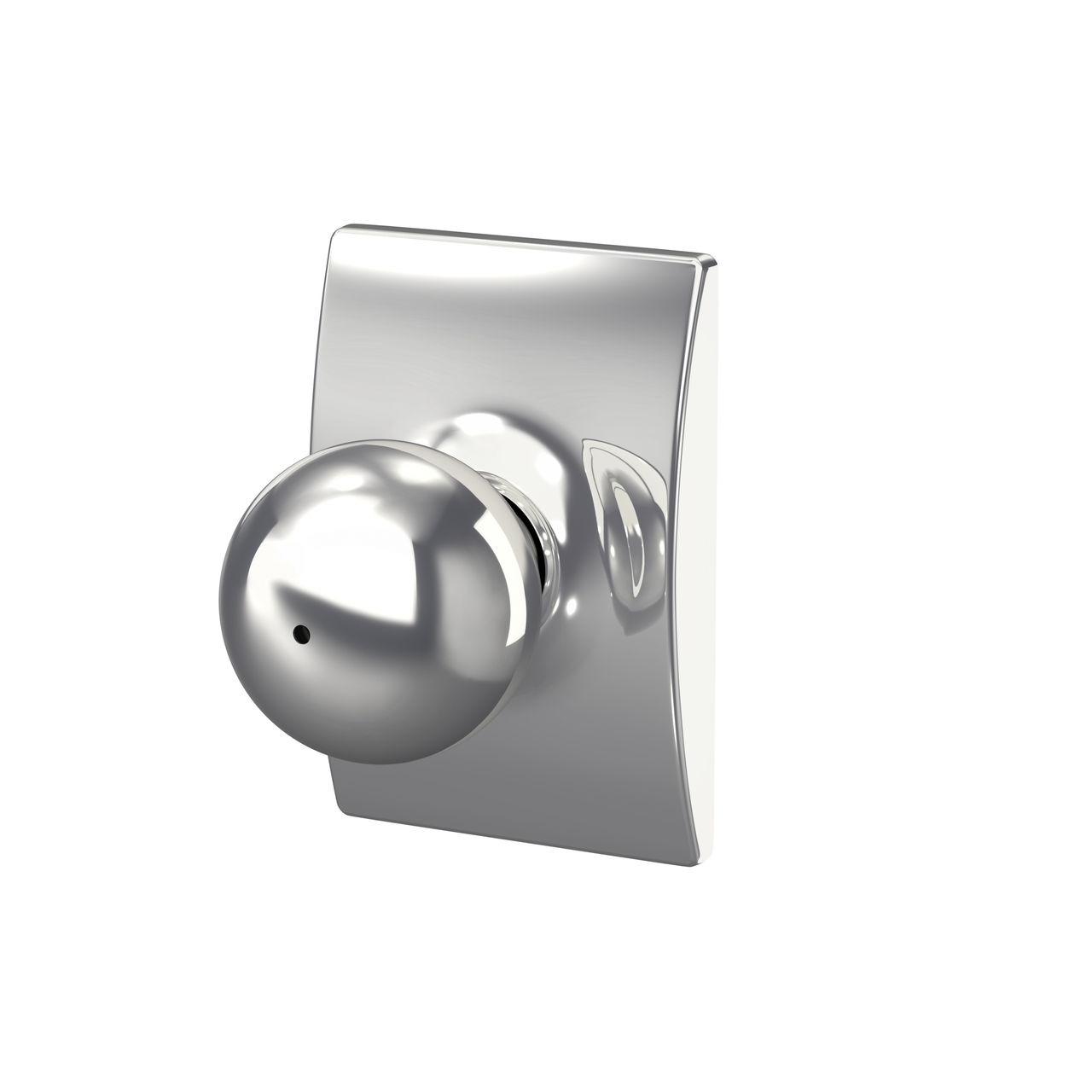Serrure avec bouton Orbit et garniture Century pour chambre de bain et chambre à coucher