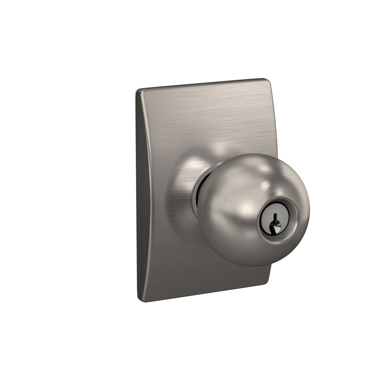 Serrure d’entrée à clé avec bouton Orbit et garniture Century