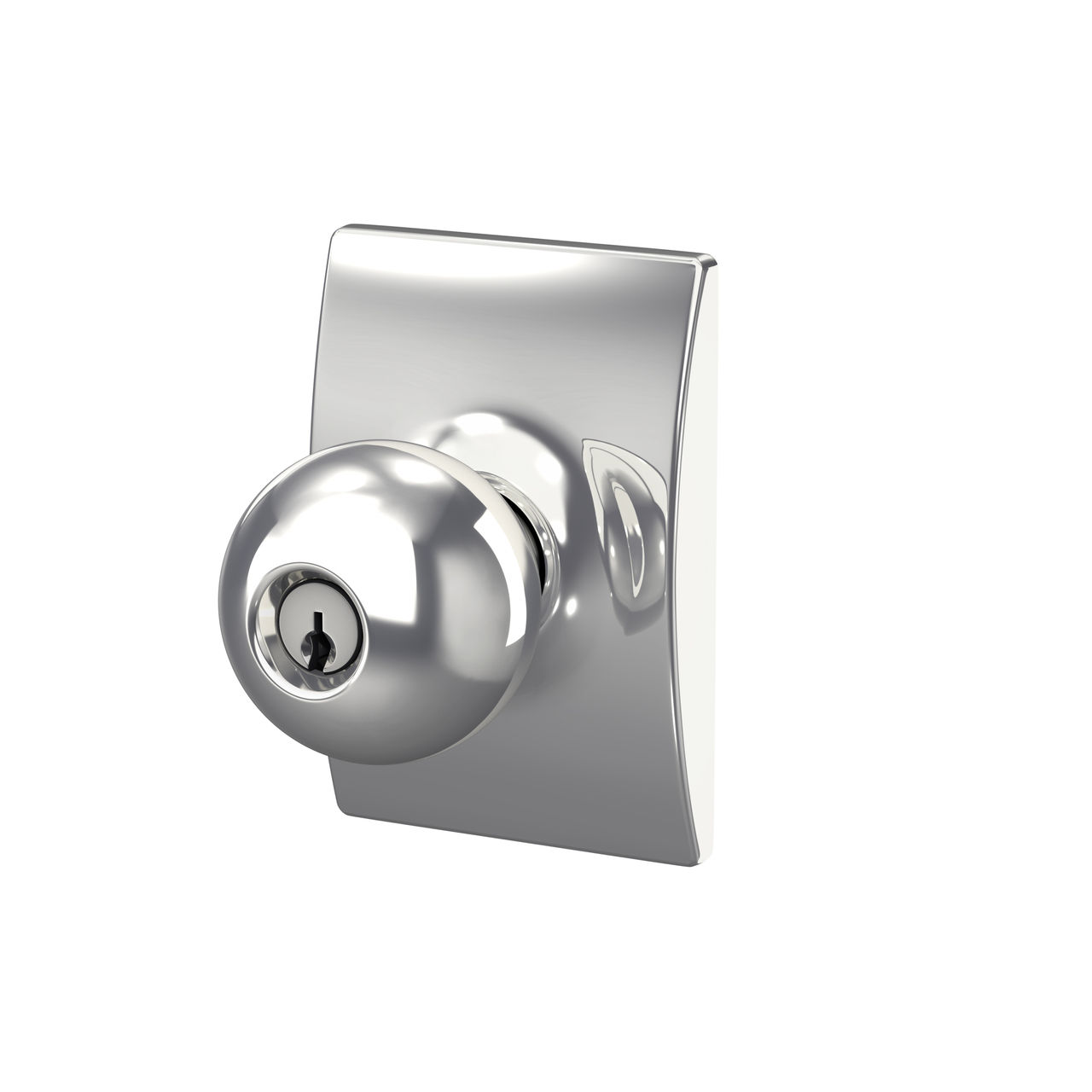 Serrure d’entrée à clé avec bouton Orbit et garniture Century