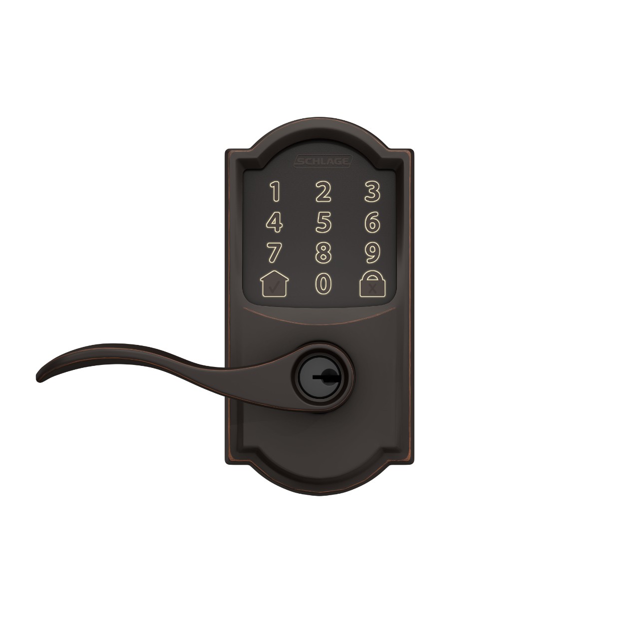 Levier intelligent Wi-Fi Encode™ de Schlage avec levier Accent