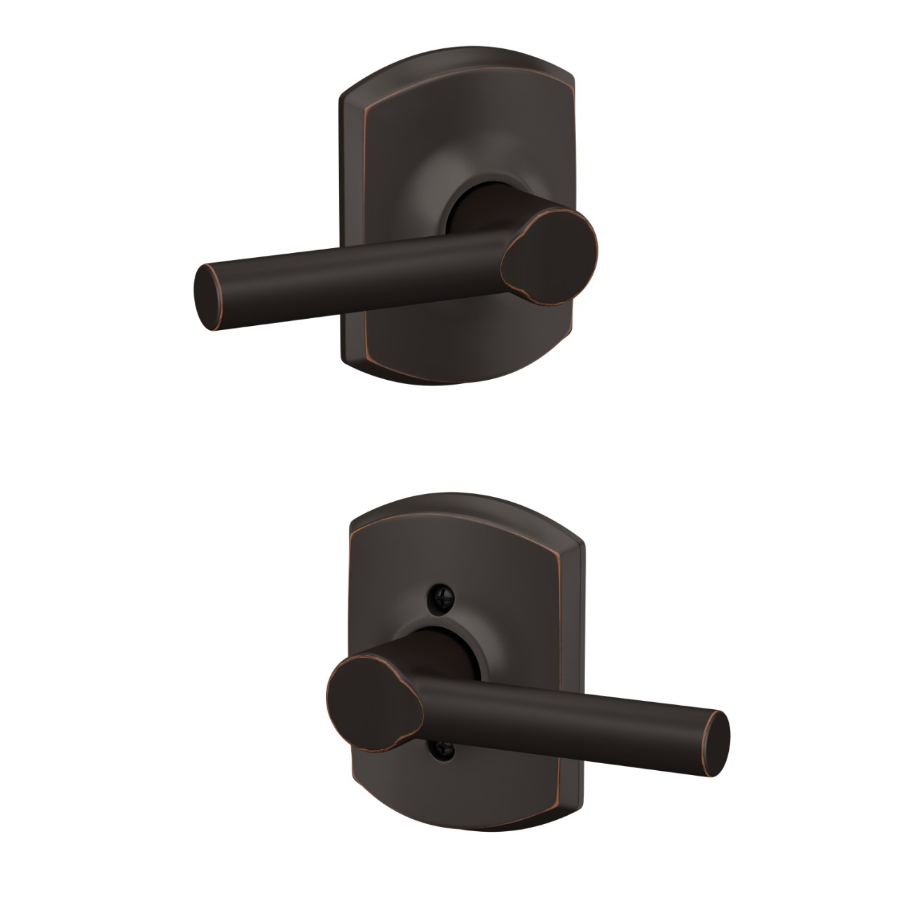 Serrure avec levier Broadway et garniture Greenwich pour vestibule et garde-robe