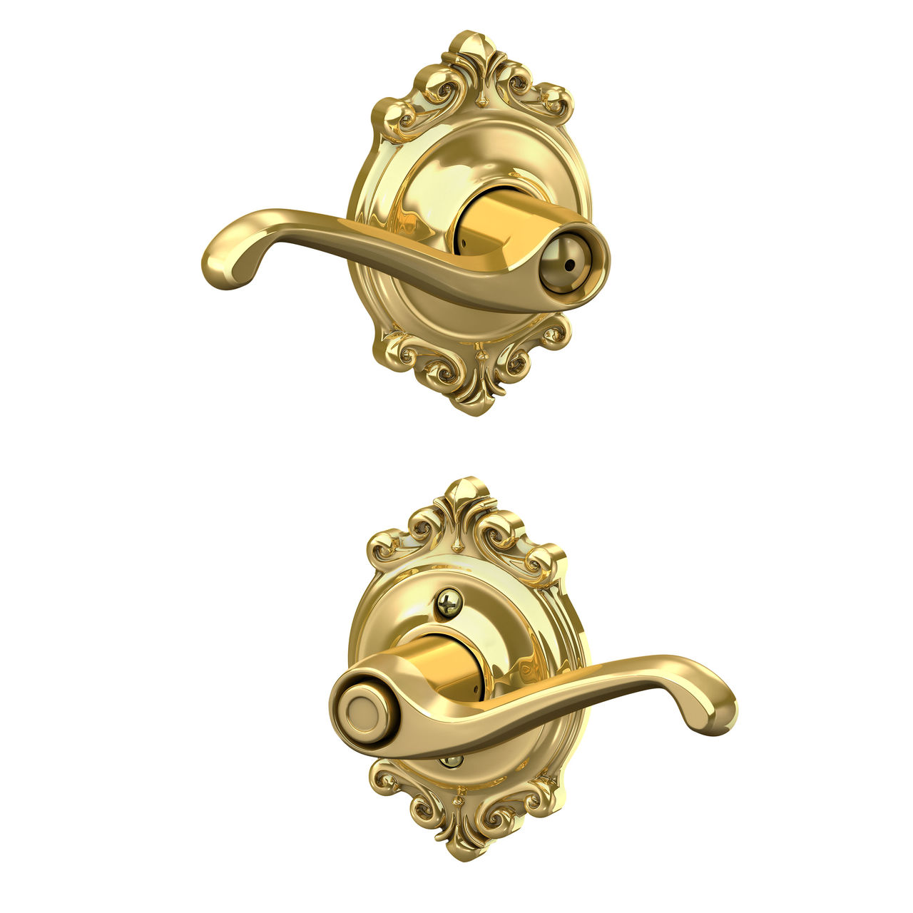 Serrure avec levier Flair et garniture Brookshire pour chambre de bain et chambre à coucher