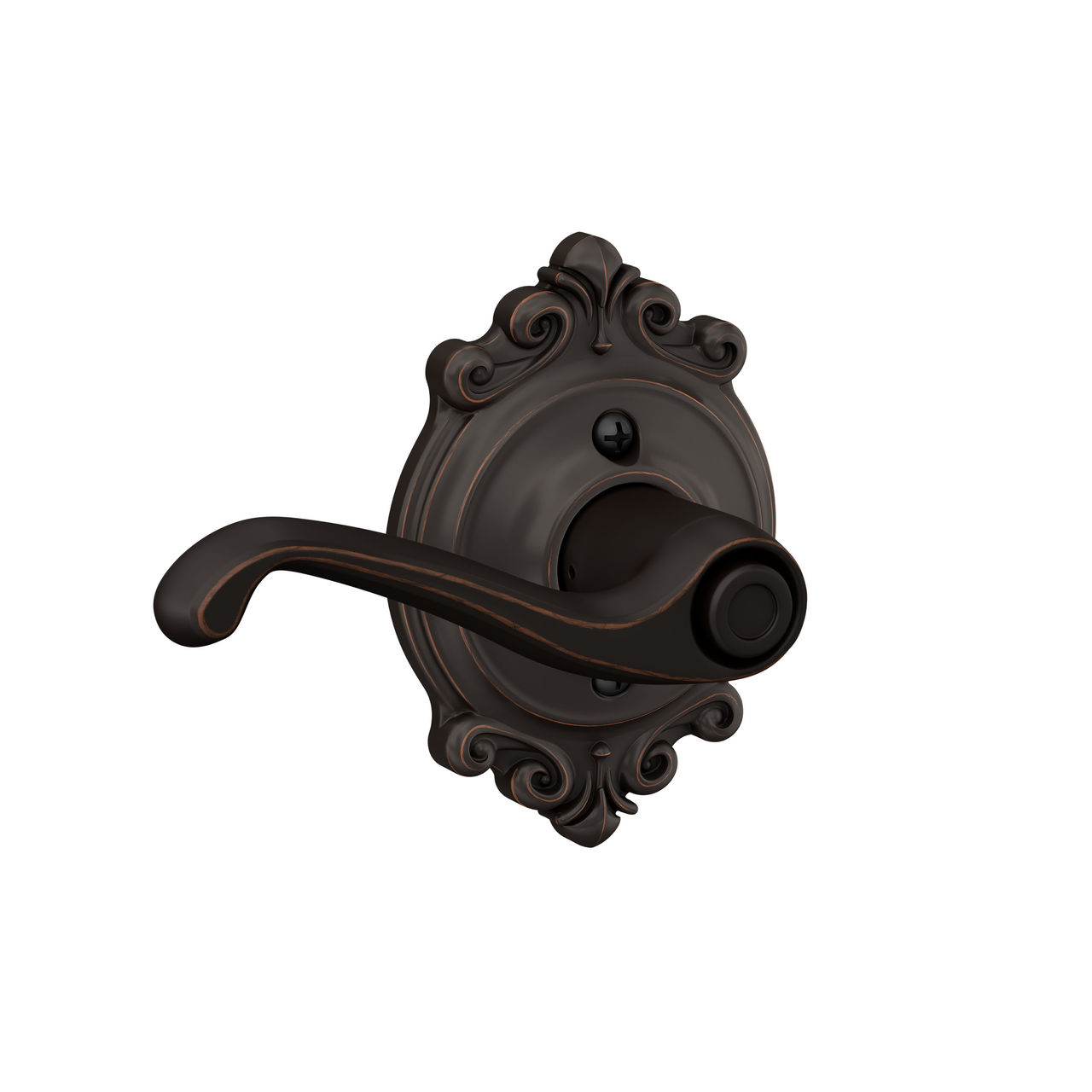 Serrure avec levier Flair et garniture Brookshire pour chambre de bain et chambre à coucher