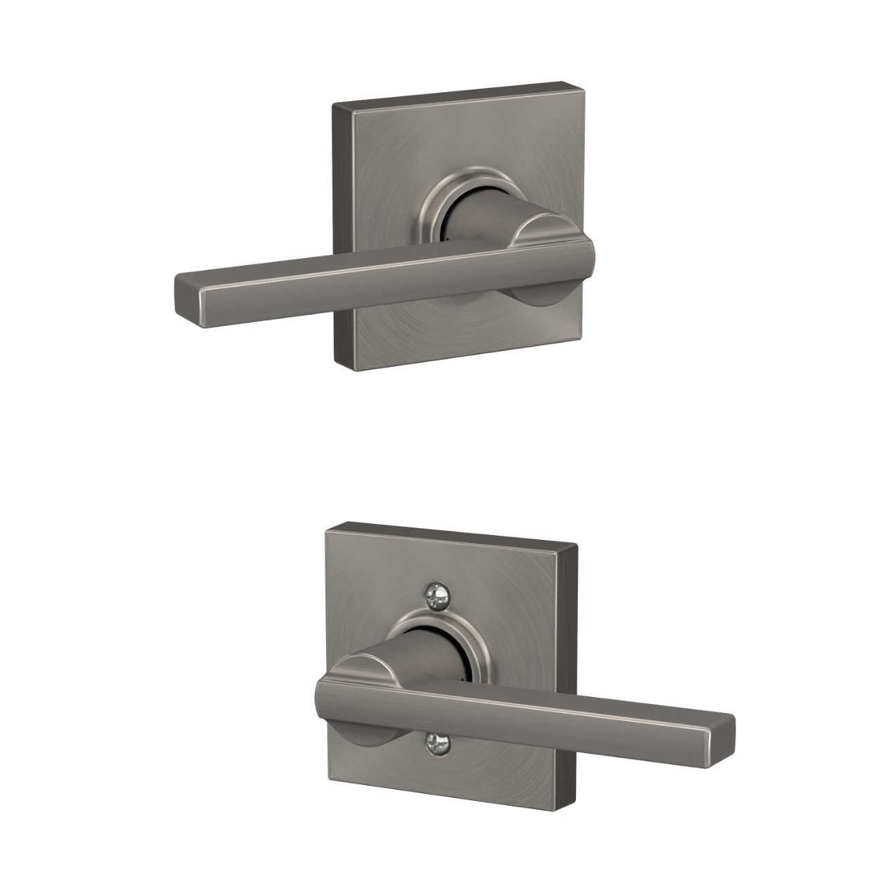 Serrure avec levier Latitude et garniture Collins pour vestibule et garde-robe