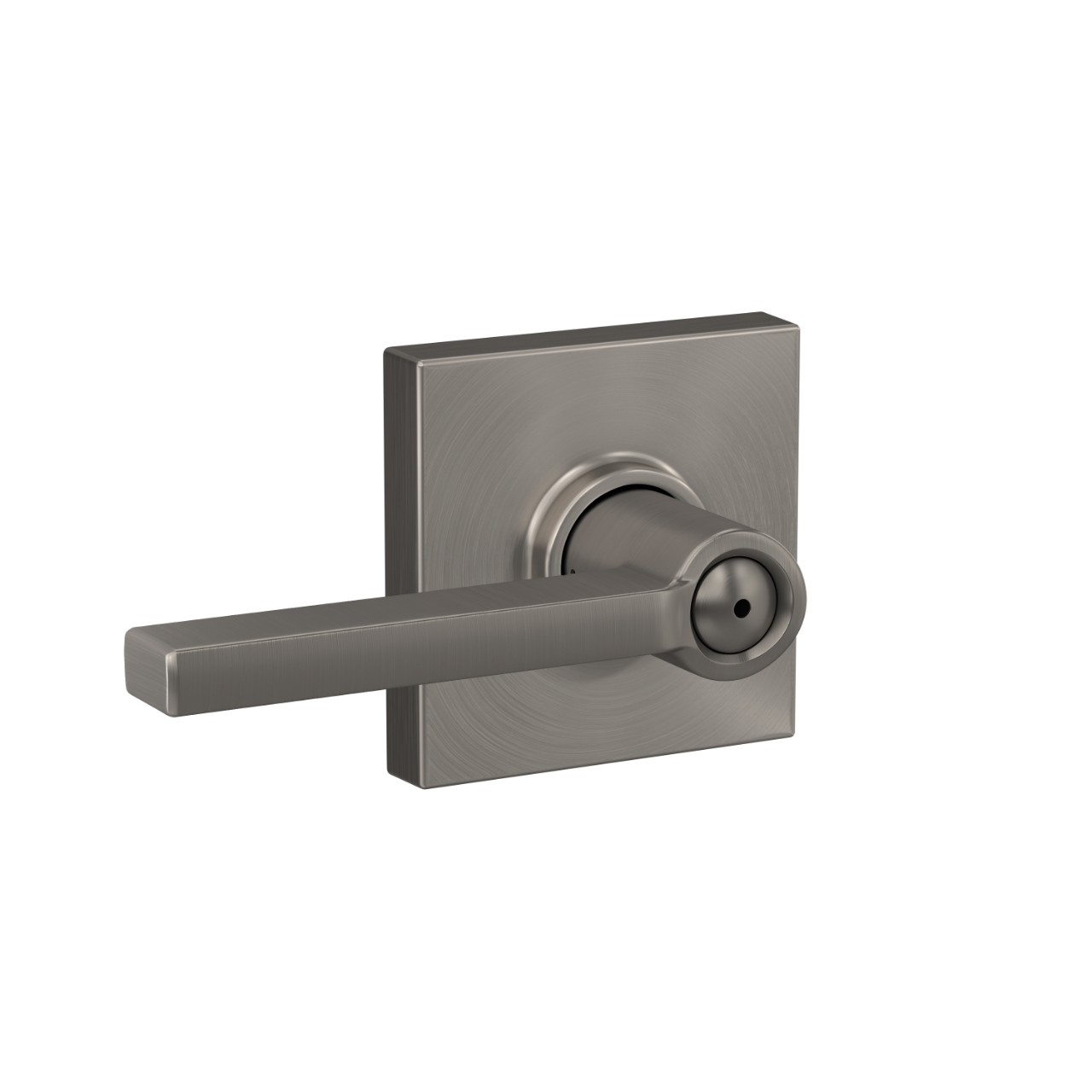 Serrure avec levier Latitude et garniture Collins pour chambre de bain et chambre à coucher