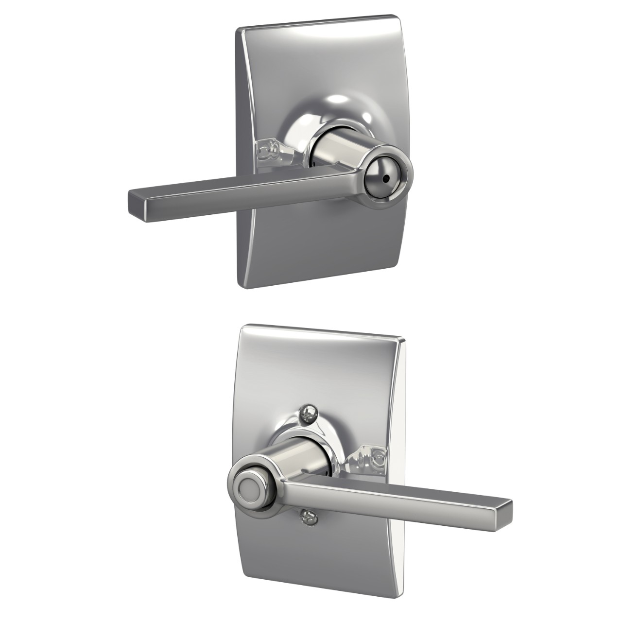Serrure avec levier Latitude et garniture Century pour chambre de bain et chambre à coucher