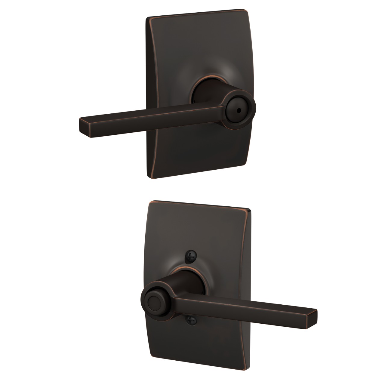 Serrure avec levier Latitude et garniture Century pour chambre de bain et chambre à coucher